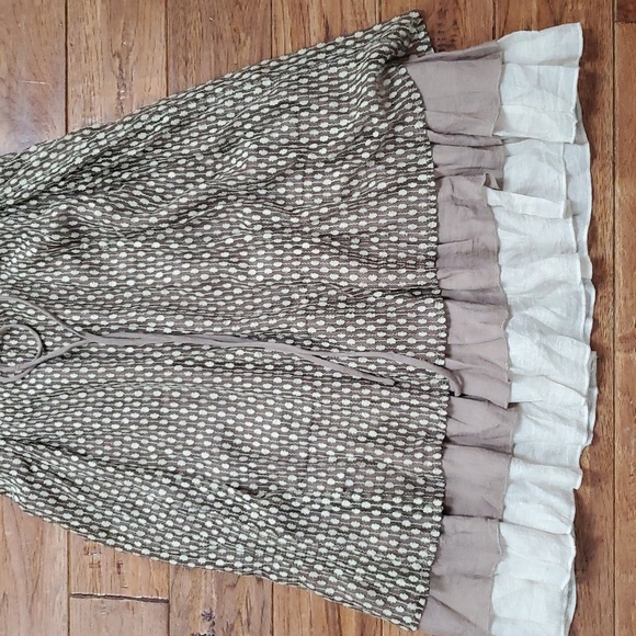 A'Reve Beige and Cream Ruffled Tiered Midi Sundress - Picture 7 of 9